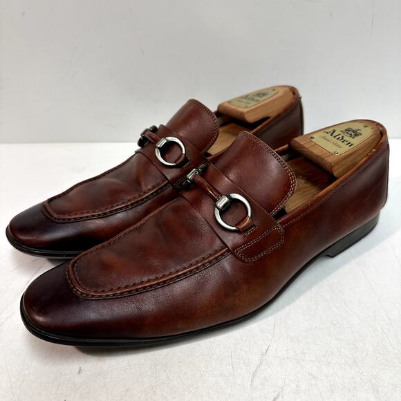 GUC Magnanni x Saks Fifth Avenue Horse Bit Loafer Chili Brown Made Portugal 8.5 - Picture 1 of 12